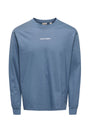 Image of FRED LIFE LS VARSITY TEE in indigo, by brand ONLY AND SONS