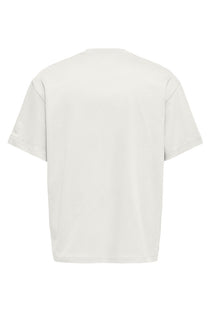 Back image of the Fred life oversize tee in white, by brand Only and sons