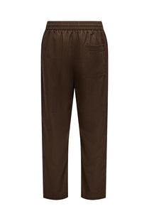 Back image of the Toby tap loose twill corby pants in brown, by brand Only and sons