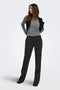 Front image of a model wearing the Astrid hw flared pant in black, by brand Only