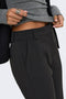 Front image of a model wearing the Astrid hw flared pant in black, by brand Only
