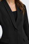 Front image of a model wearing the Astrid ls sculpture blazer in black, by brand Only
