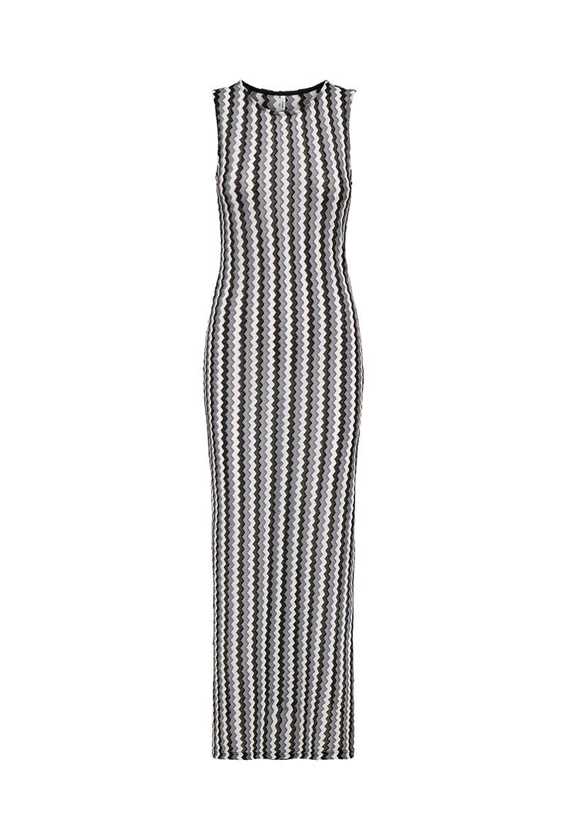 Front image of Bailey s/l zigzag dress in black/white, by brand Only