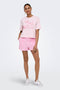 Front image of a model wearing the Filucca hw pull up shorts in pink, by brand Only