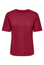 Image of HAPPY SS ONECK TEE in burgundy, by brand ONLY