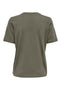 Back image of the Happy ss oneck tee in olive, by brand Only