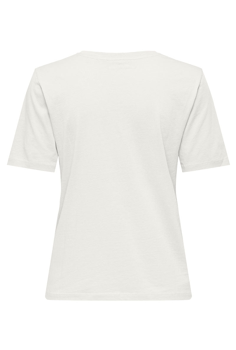 Back image of Happy ss oneck tee in off white, by brand Only