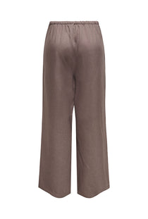 Back image of the Harriet life loose pants in brown, by brand Only
