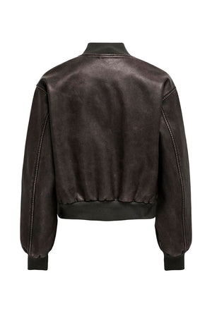 ONLY JANE FAUX LEATHER WASHED BOMBER JKT