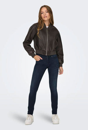 ONLY JANE FAUX LEATHER WASHED BOMBER JKT