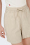 Detail image of the Jdy say hw linen string shorts in oat, by brand Jacqueline de yong