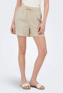 Image of JDY SAY HW LINEN STRING SHORTS in oat, by brand JACQUELINE DE YONG