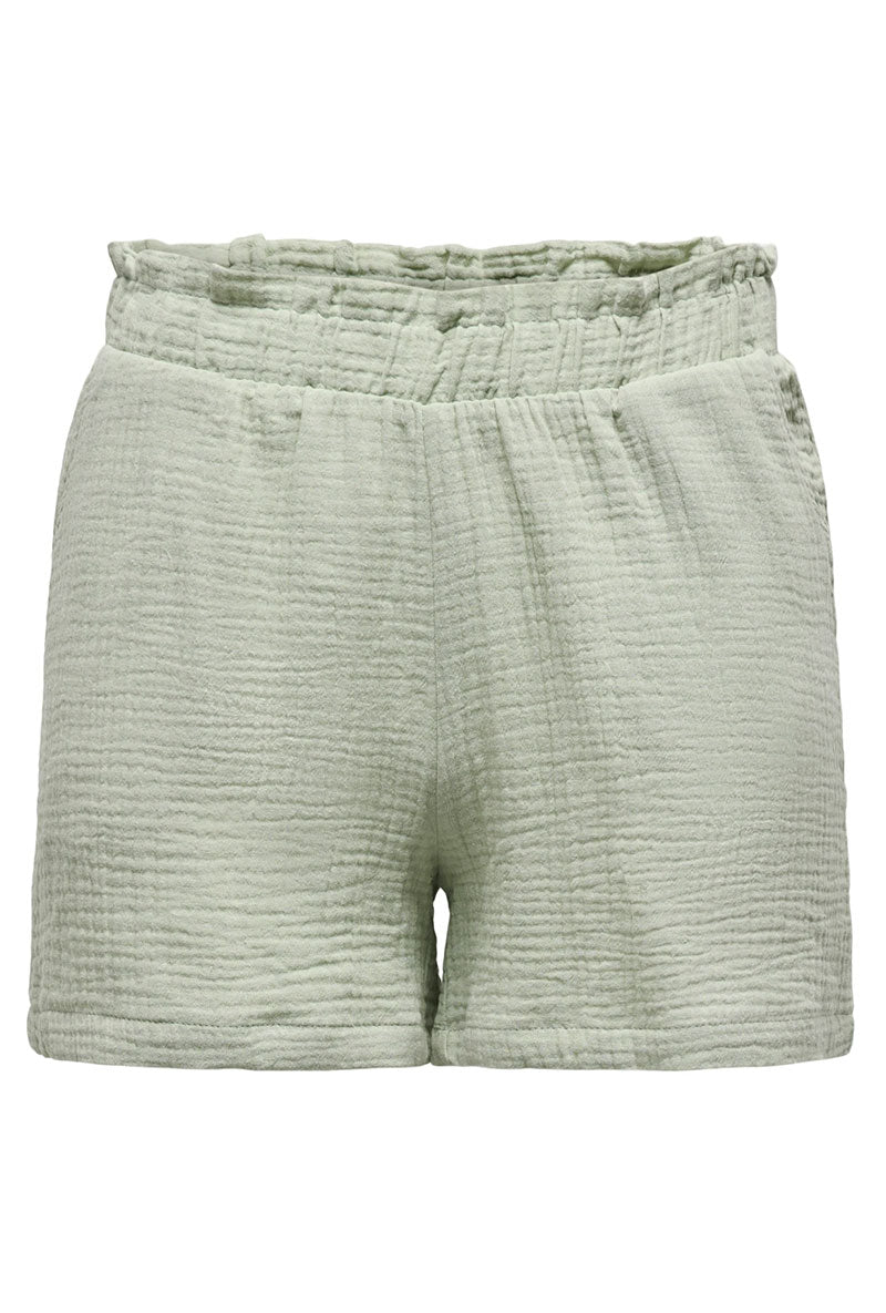 Front image of Theis life mw shorts in sage, by brand Jacqueline de yong