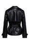 Back image of the Julia faux leather belted jacket in black, by brand Only