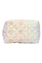 Front image of Kamilla quilted cosmetic bag in off white, by brand Only