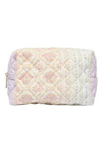 Front image of the Kamilla quilted cosmetic bag in off white, by brand Only