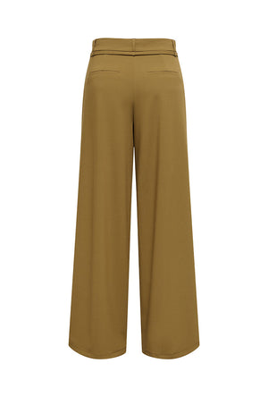 Back image of the Lavina hw belt wide pant in brown, by brand Only