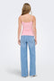 Back image of a model wearing the Lea sl new singlet in pink, by brand Only