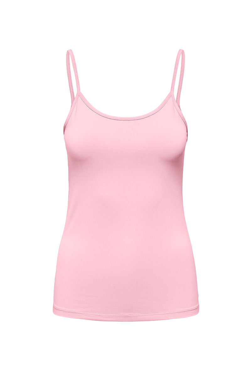 Front image of Lea sl new singlet in pink, by brand Only