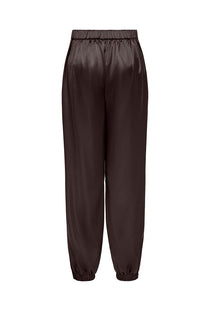 Back image of the Lindona balloon fit pants in chocolate, by brand Only