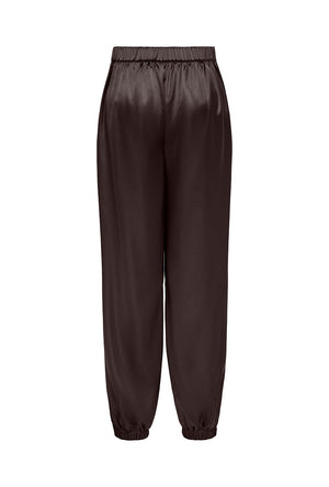 Back image of the Lindona balloon fit pants in chocolate, by brand Only
