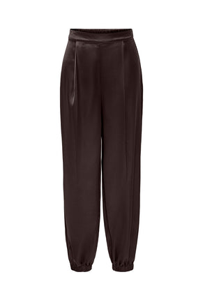 Front image of Lindona balloon fit pants in chocolate, by brand Only