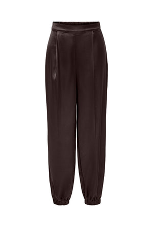 Front image of the Lindona balloon fit pants in chocolate, by brand Only