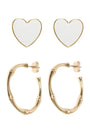 ONLY LIVA 2PACK HEART EARRINGS