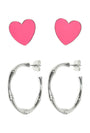 ONLY LIVA 2PACK HEART EARRINGS