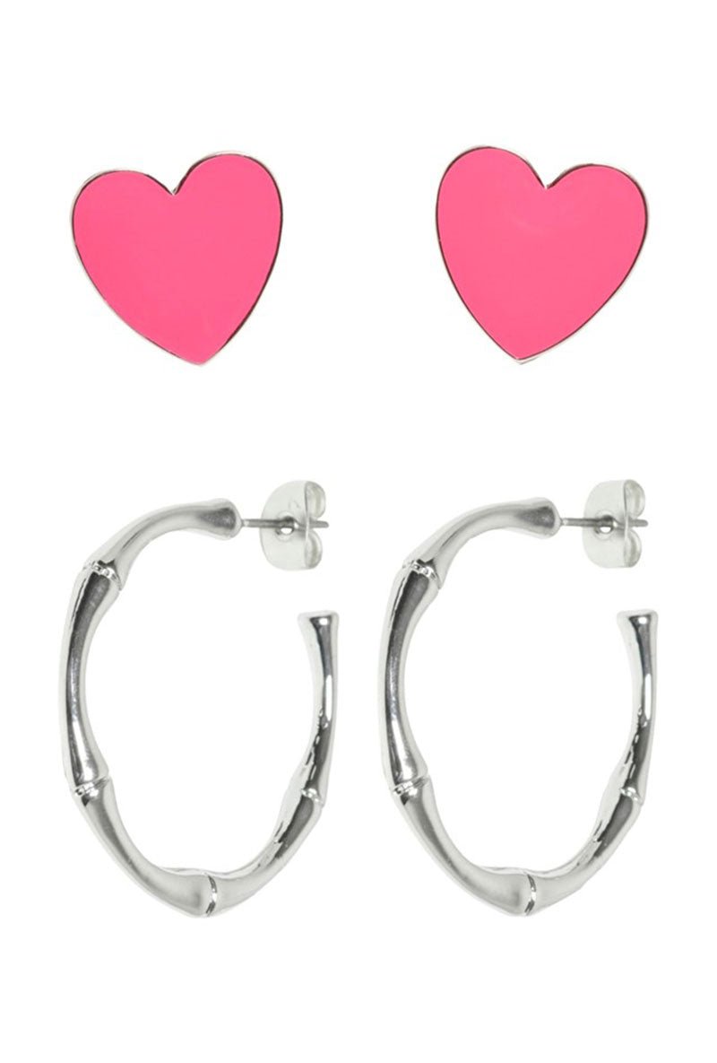 ONLY LIVA 2PACK HEART EARRINGS