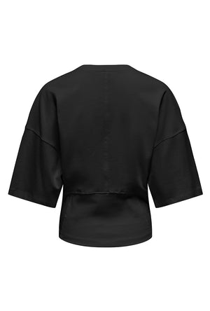 Back image of the Lumi ss top in black, by brand Only