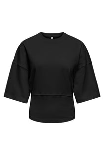 Front image of the Lumi ss top in black, by brand Only