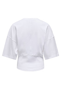 Back image of the Lumi ss top in white, by brand Only