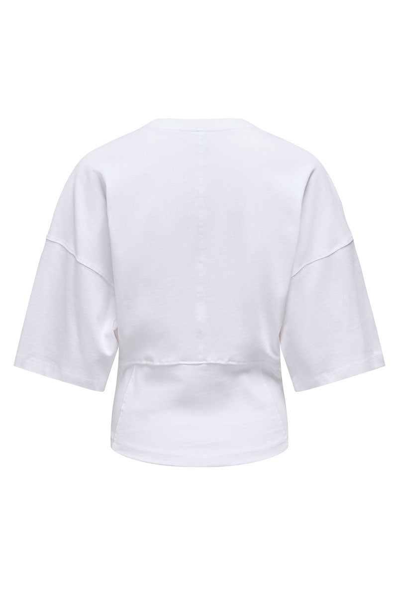 Back image of Lumi ss top in white, by brand Only