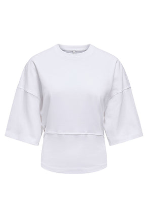 Front image of Lumi ss top in white, by brand Only