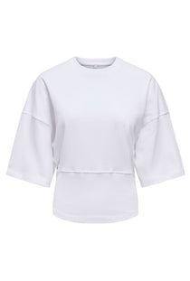 Front image of the Lumi ss top in white, by brand Only