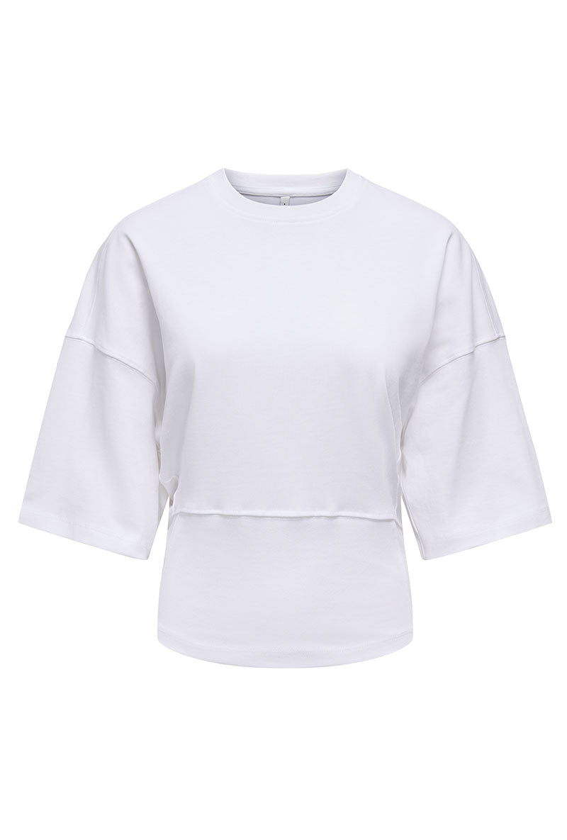 Front image of Lumi ss top in white, by brand Only