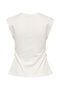 Back image of the Marie s/l ruching top in off white, by brand Only