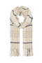 Front image of the Mathilde check fringe scarf in grey, by brand Only