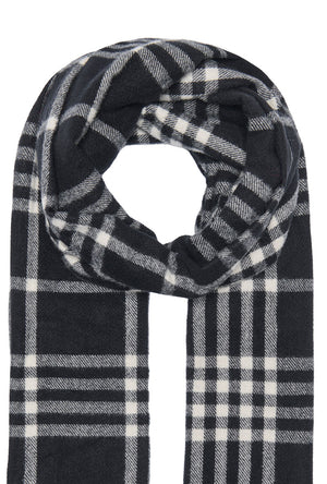 Detail image of the Mathilde check fringe scarf in black, by brand Only