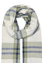 Detail image of the Mathilde check fringe scarf in green, by brand Only