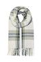 Front image of Mathilde check fringe scarf in green, by brand Only
