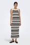 Front image of a model wearing Only merida life maxi knit dress in ecru, by brand Only