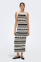 Front image of a model wearing the Only merida life maxi knit dress in ecru, by brand Only
