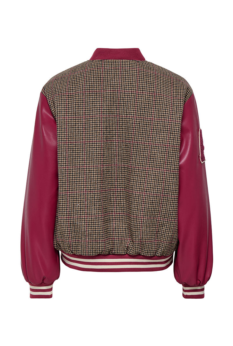 Back image of Moreno bomber jacket in burgundy, by brand Only