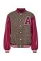 Front image of Moreno bomber jacket in burgundy, by brand Only