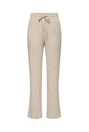 Front image of Munich mw wide crinkle pants in stone, by brand Only