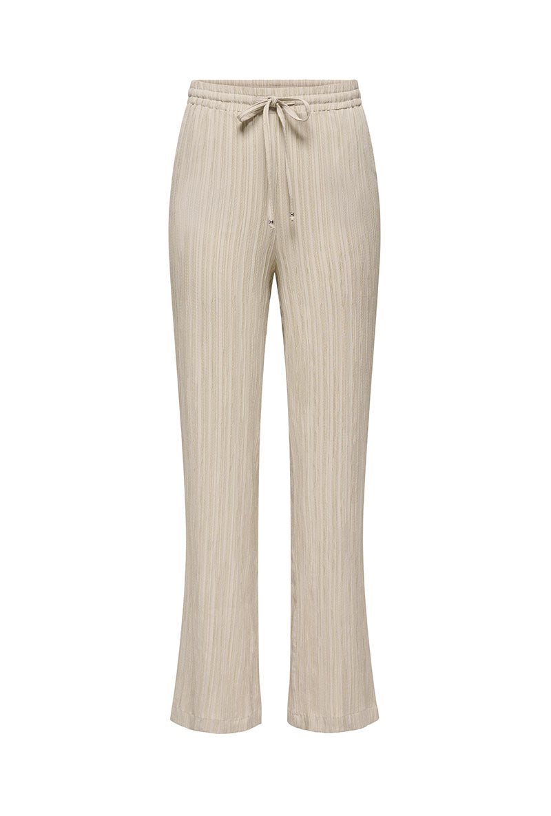 Front image of Munich mw wide crinkle pants in stone, by brand Only