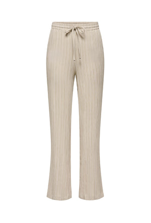 Front image of the Munich mw wide crinkle pants in stone, by brand Only