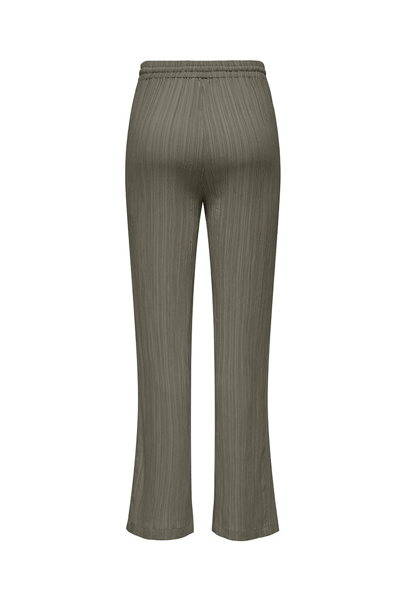 Back image of Munich mw wide crinkle pants in olive, by brand Only